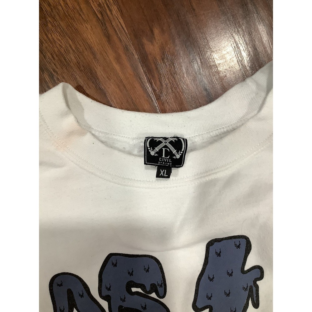 Civil regime white crewneck sweater size xl - Picture 5 of 8